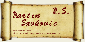 Martin Savković vizit kartica